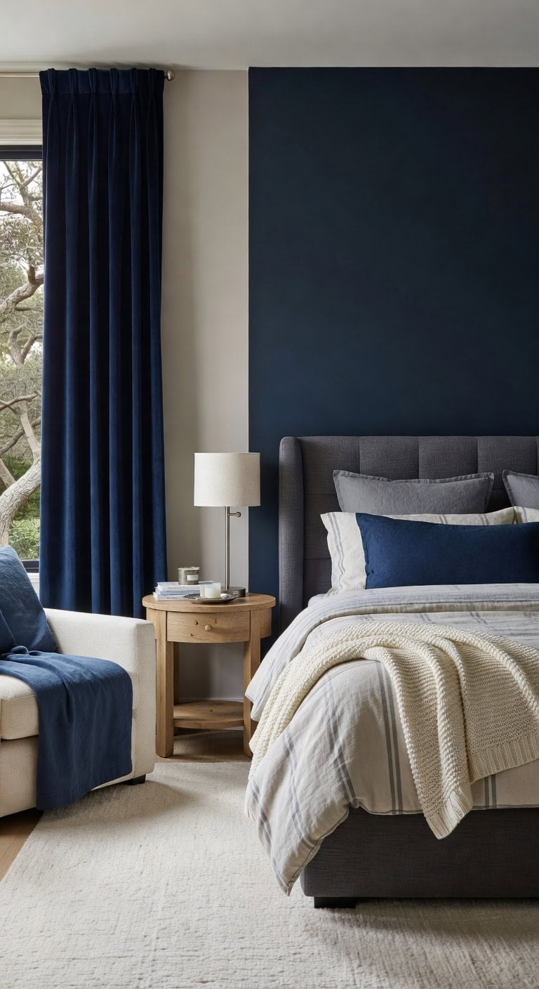 calming navy blue blackout retreat