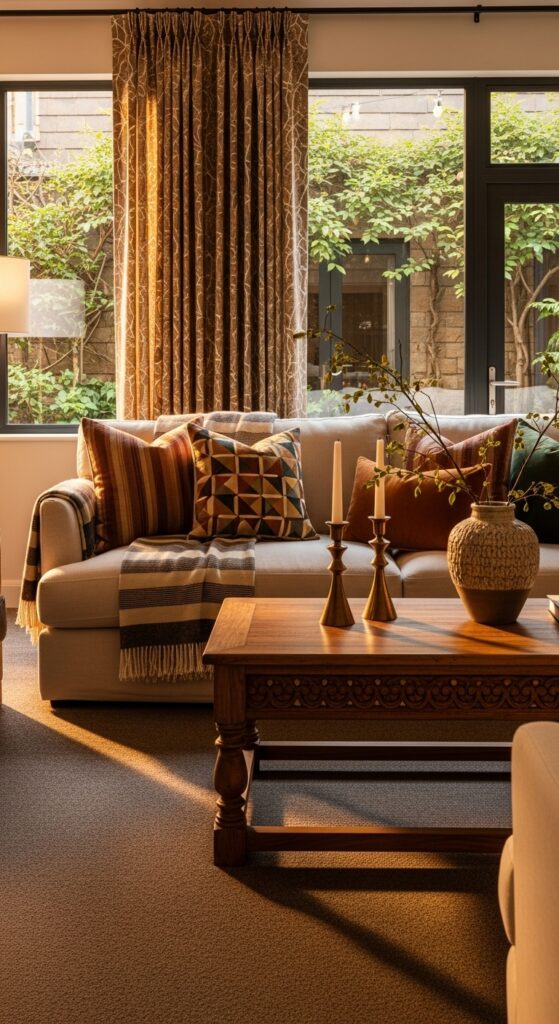 23 Brown Carpet Living Room Ideas to Build on What You Have