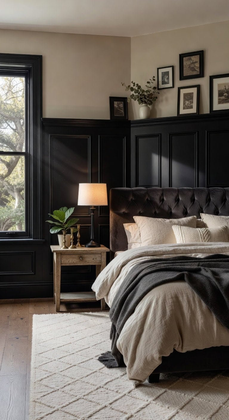 classic black wainscoting depth dimension