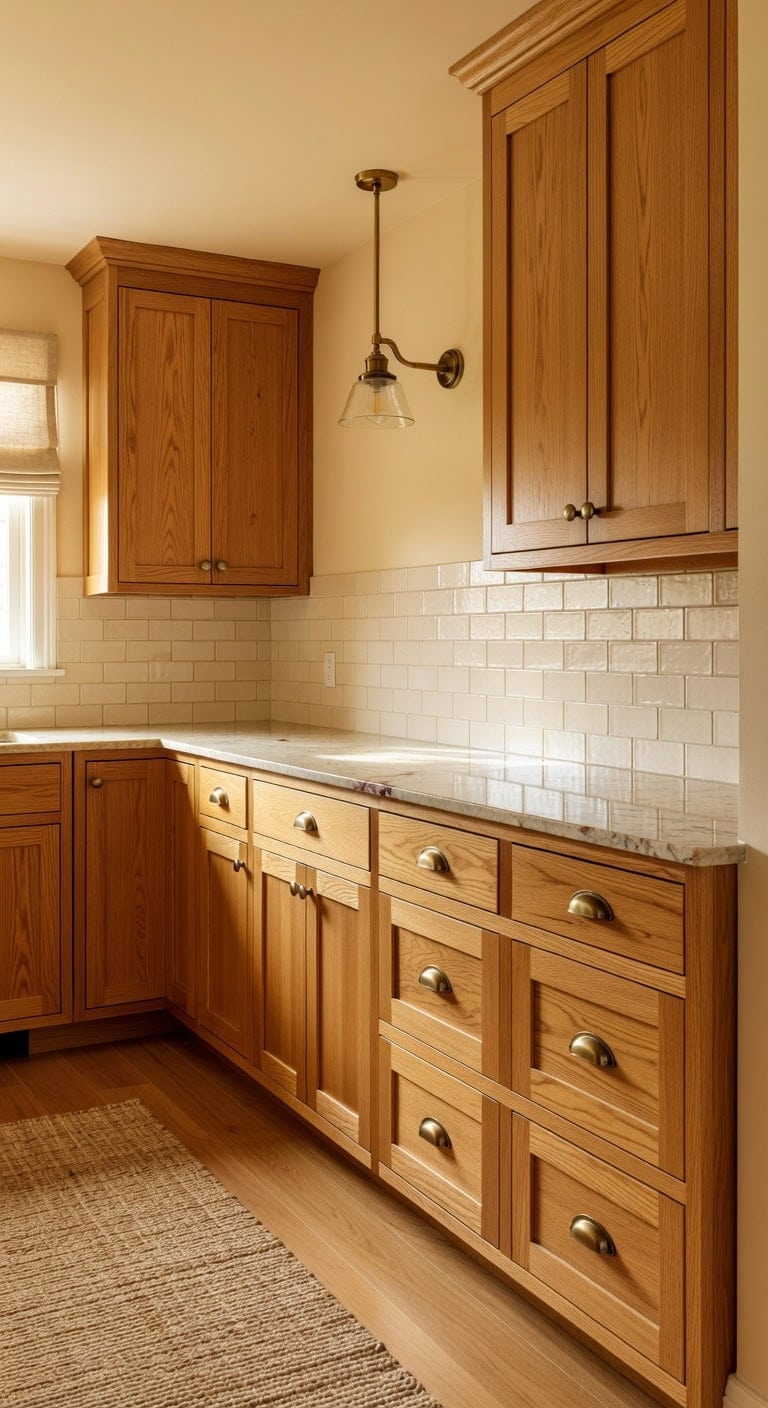 classic warm honey oak brass