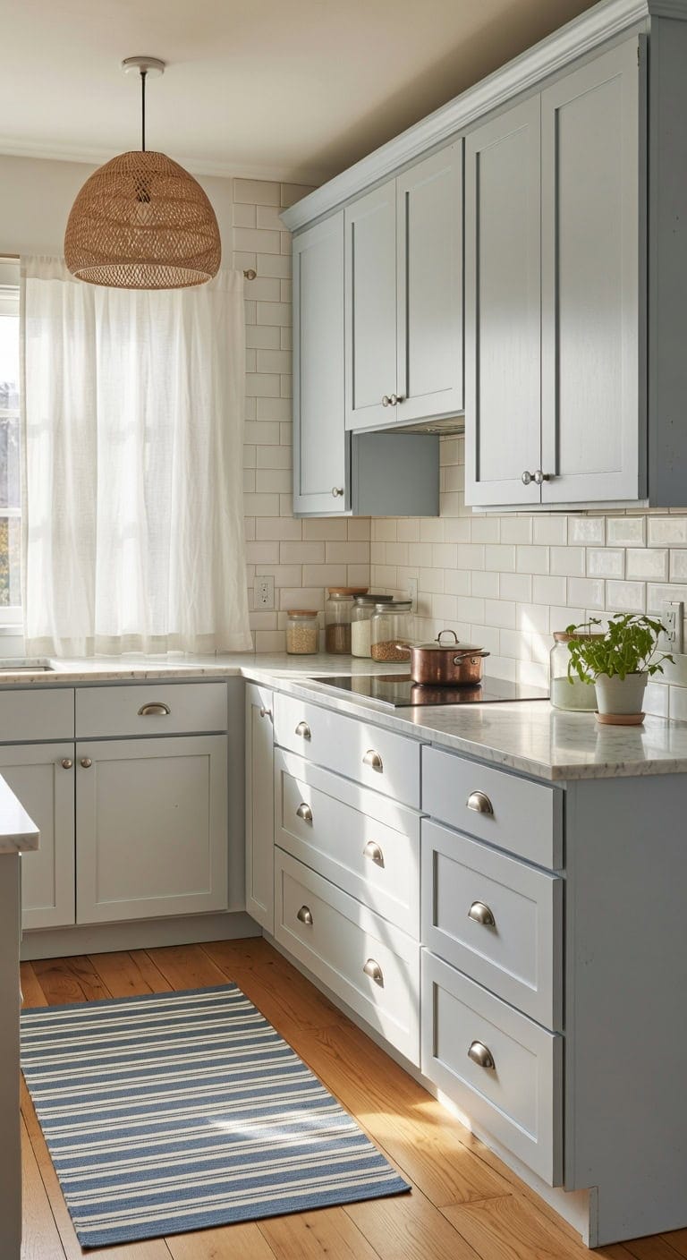 coastal serenity in pale blue