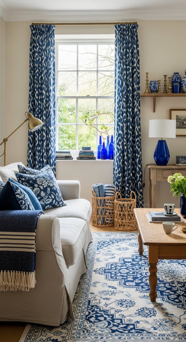 collected eclectic blue pattern mix