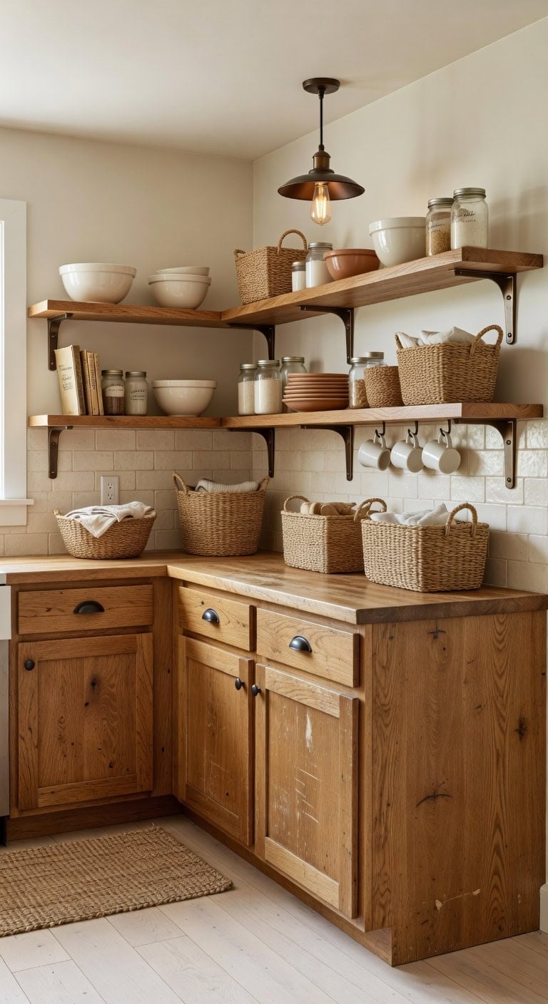collected personal warm textured kitchen display