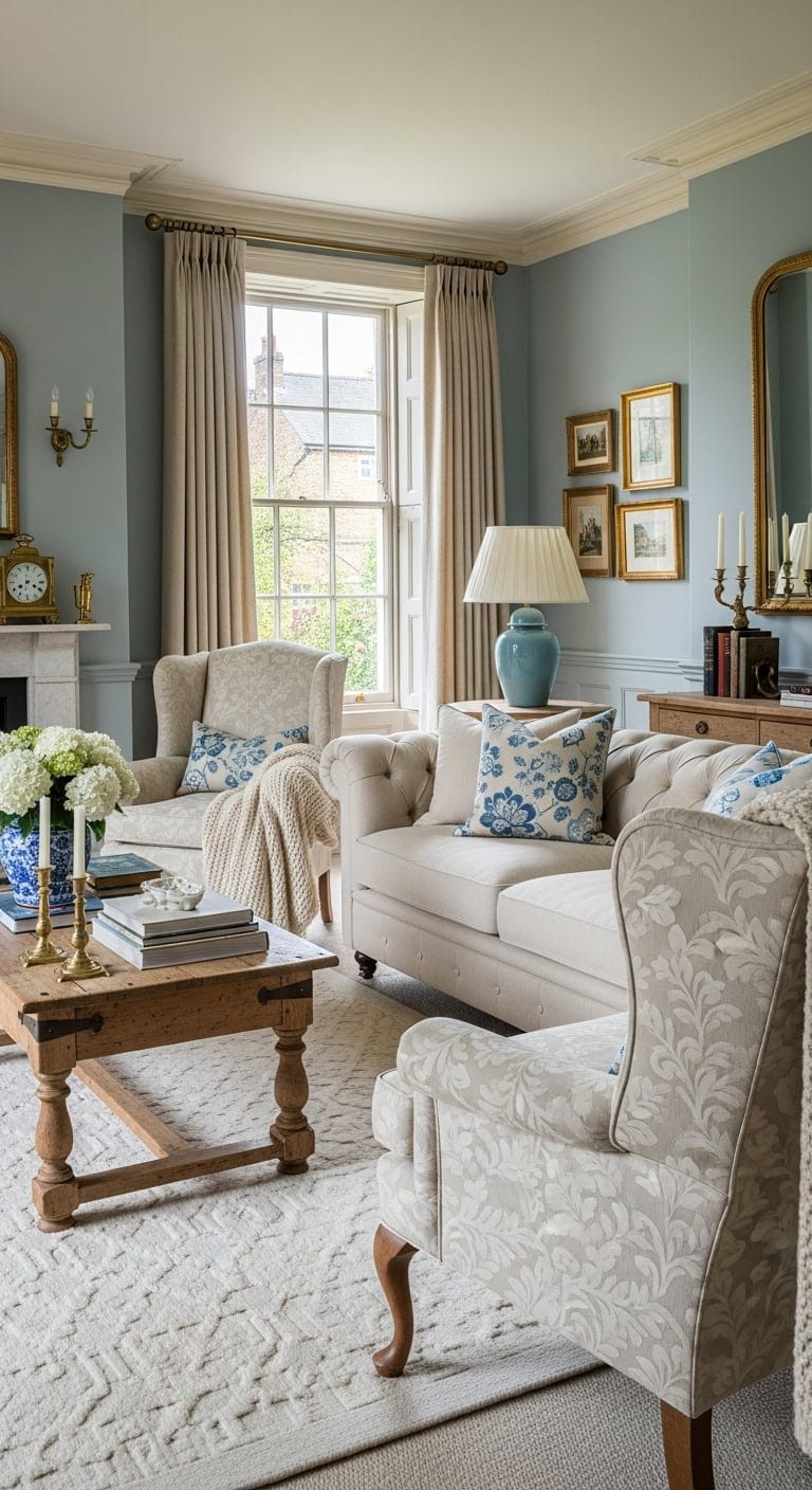 collected timeless english country living room