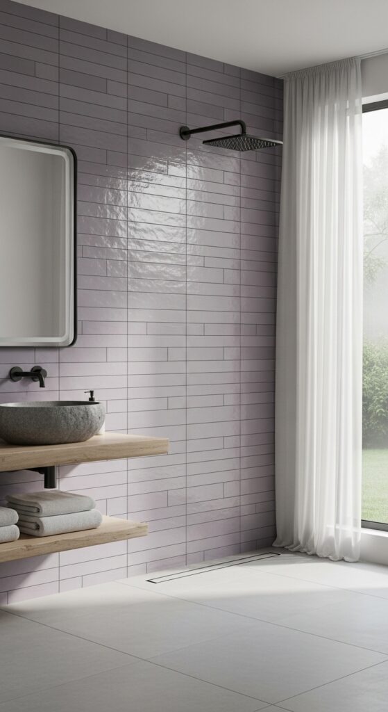 23 Purple Tile Bathroom Ideas That Prove Colored Tile Shines