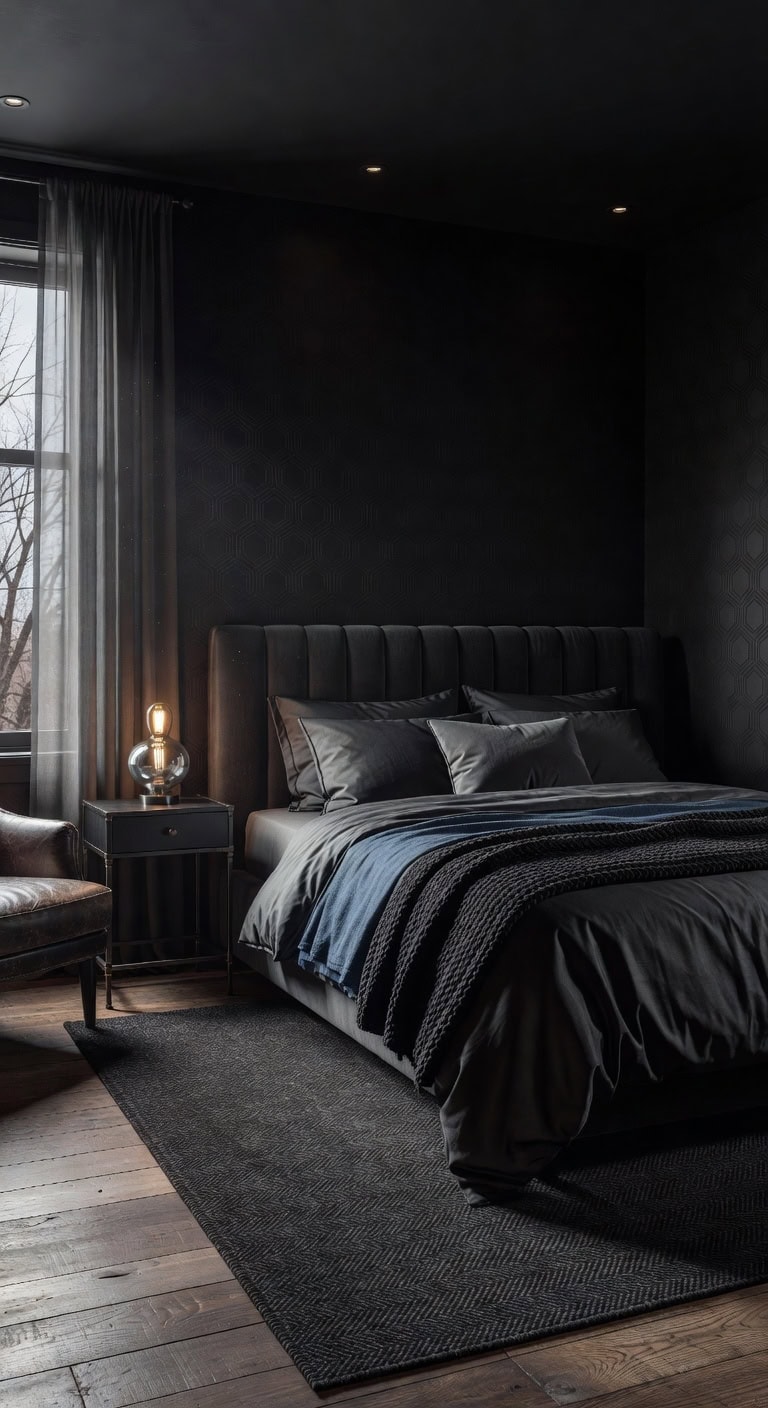 contemporary geometric bedroom sanctuary