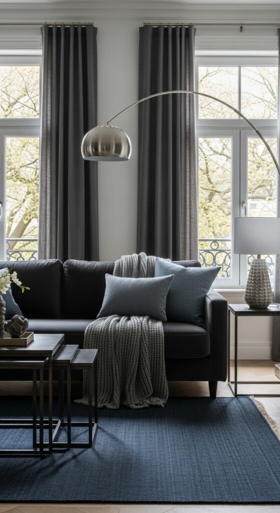 23 Navy Blue and Grey Living Room Ideas That Master the Cool Palette