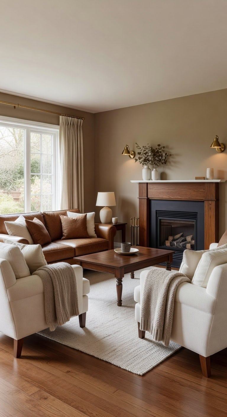 cozy balanced visual depth hearth centerpiece