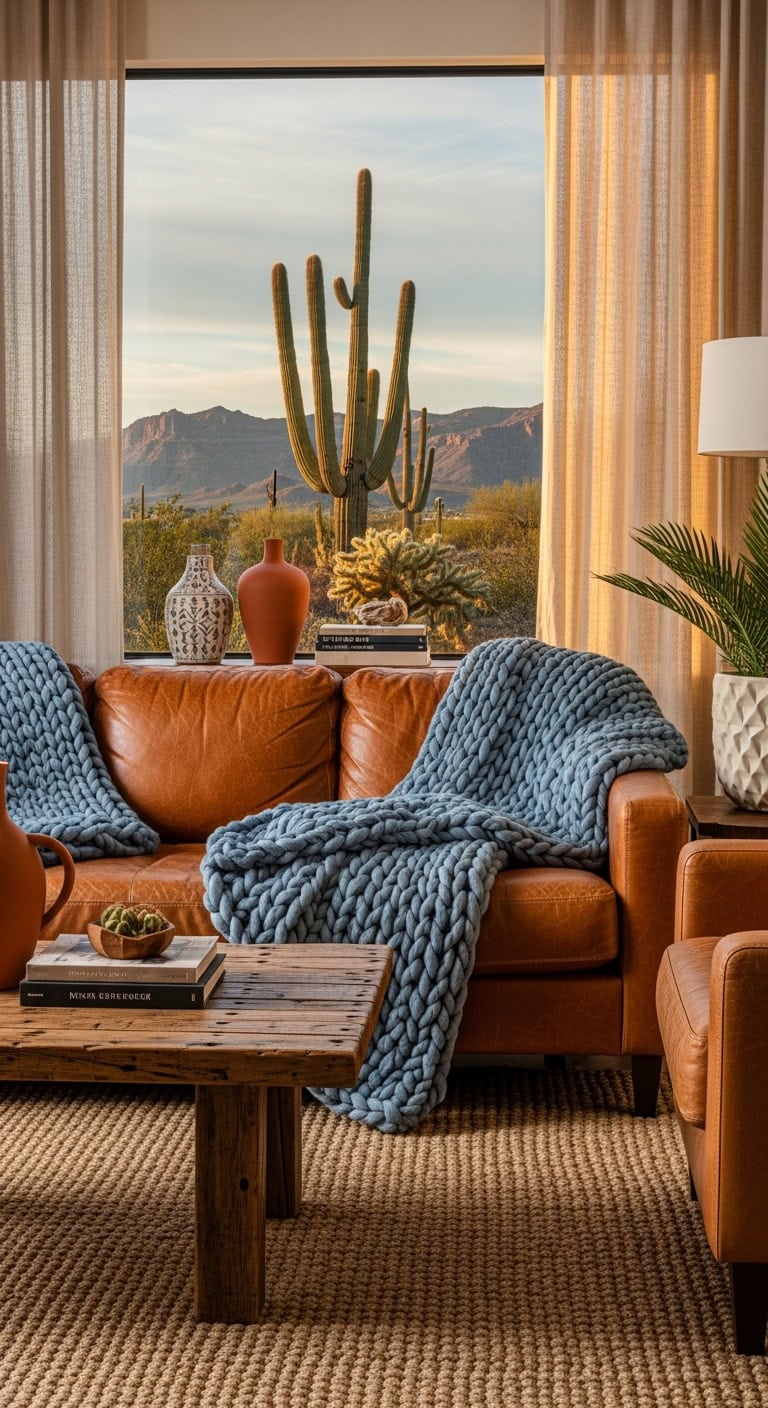 cozy blue living room comfort