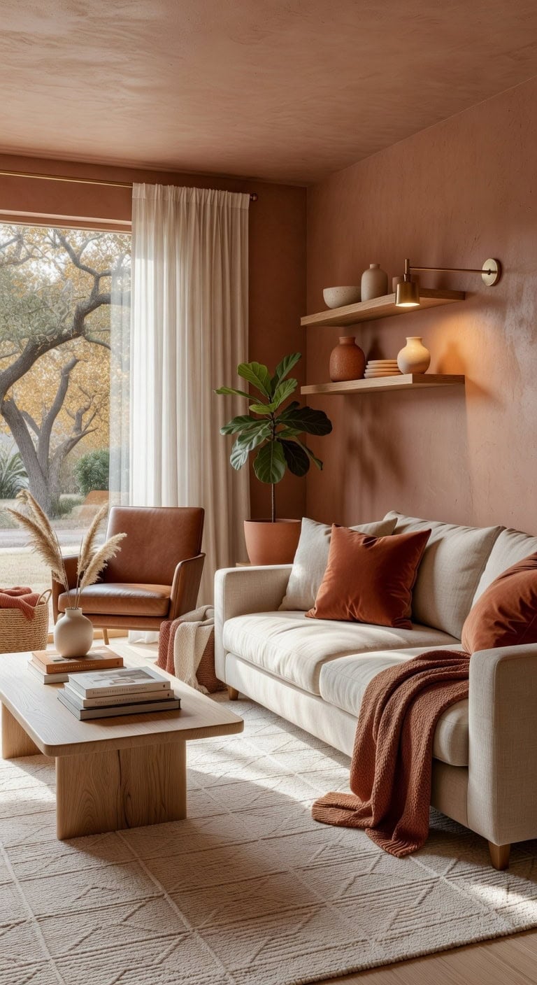 cozy contemporary cinnamon accented comfort