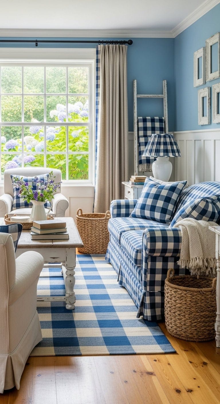 cozy cottage charm through checks