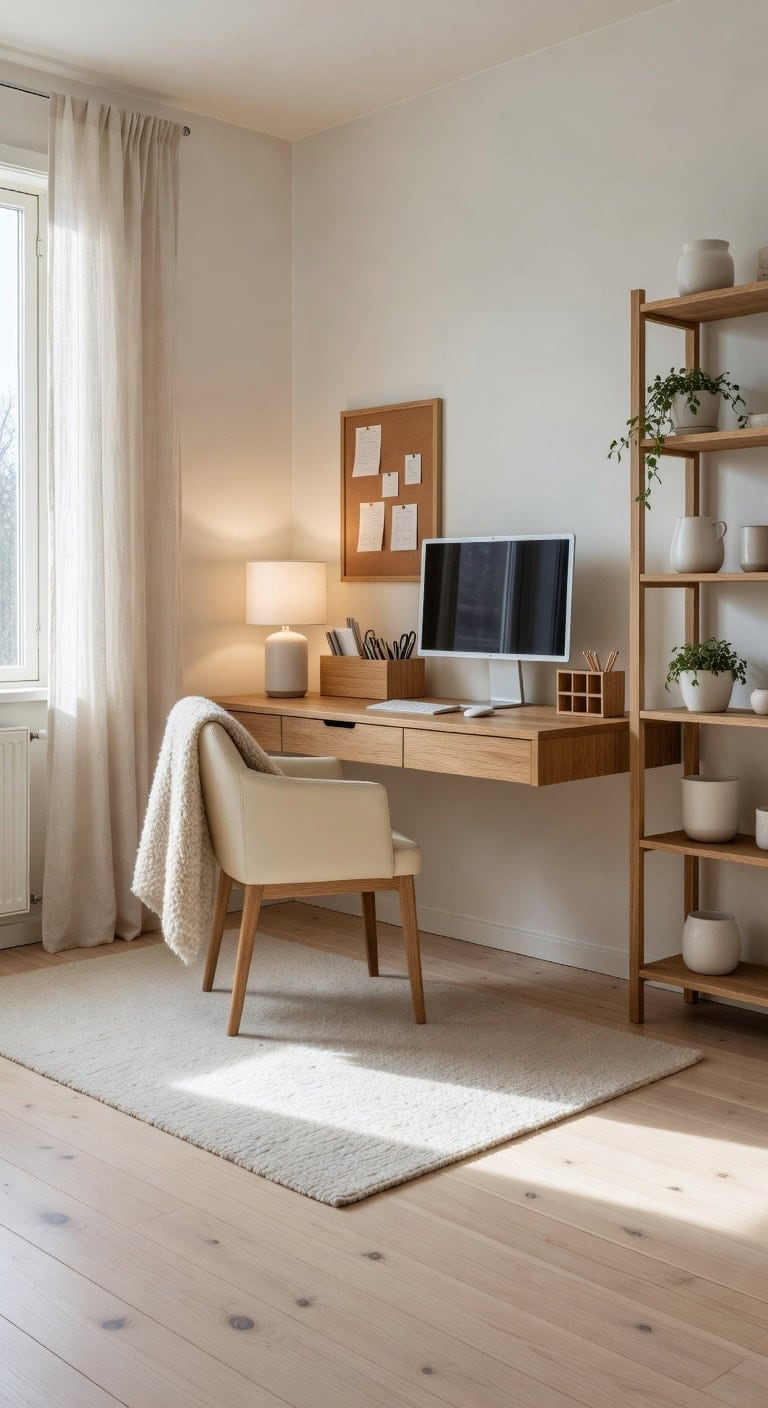 cozy functional scandinavian home office