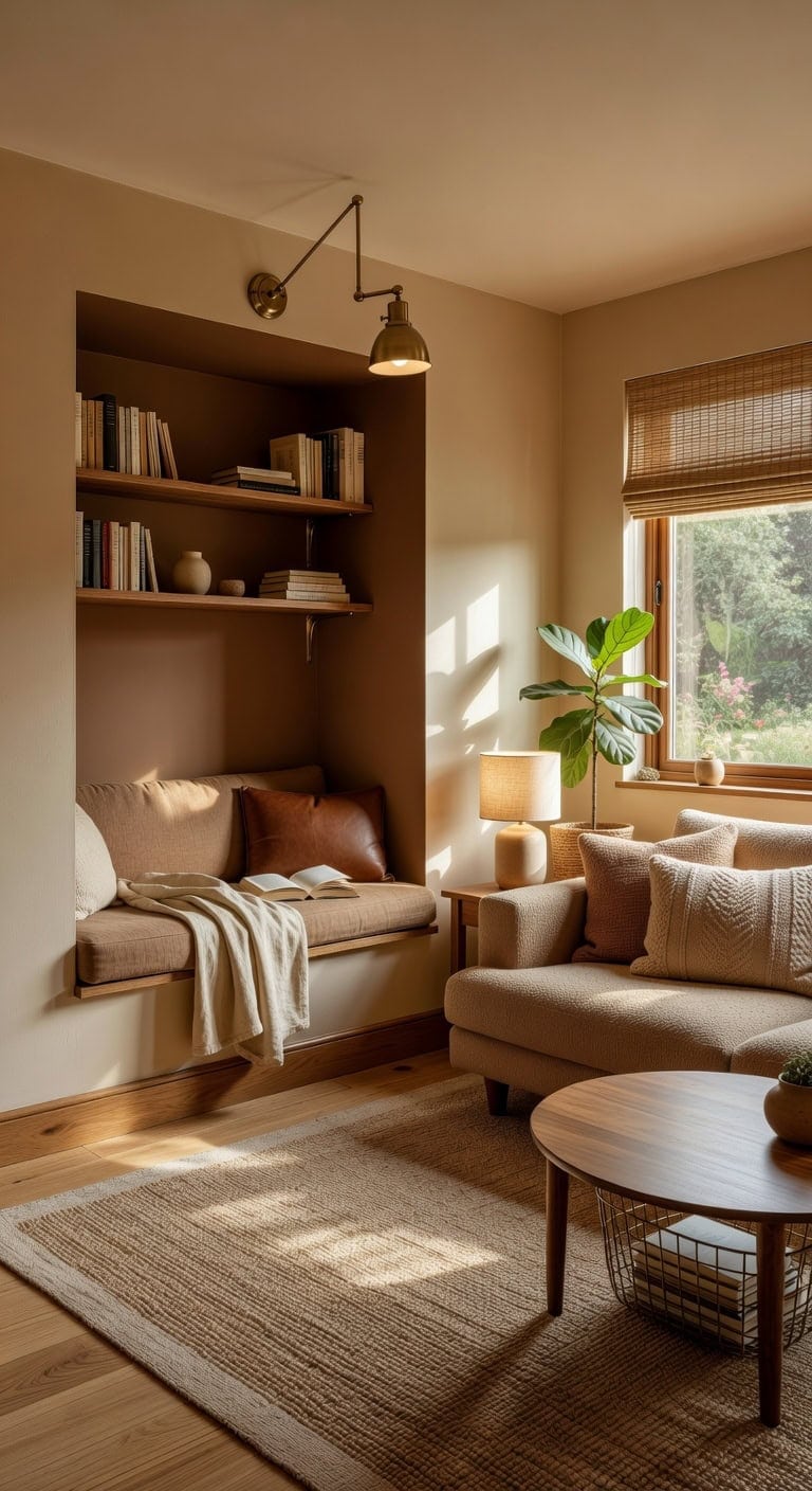 cozy relaxing functional reading nook