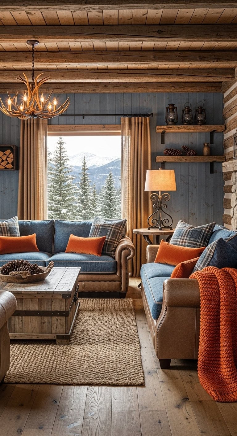 cozy rustic charm with pumpkin highlights