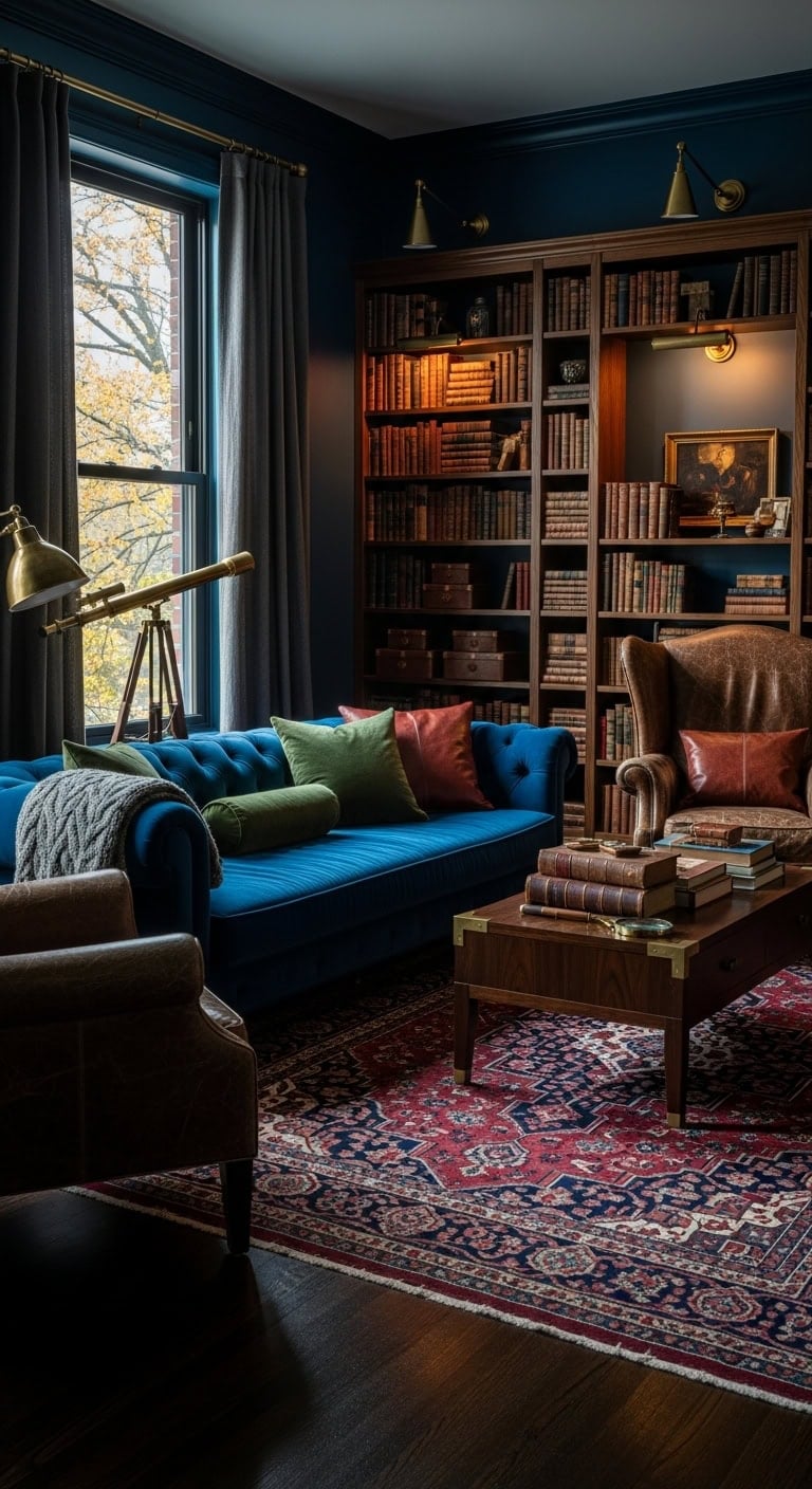 cozy scholarly intellectual book lined retreat