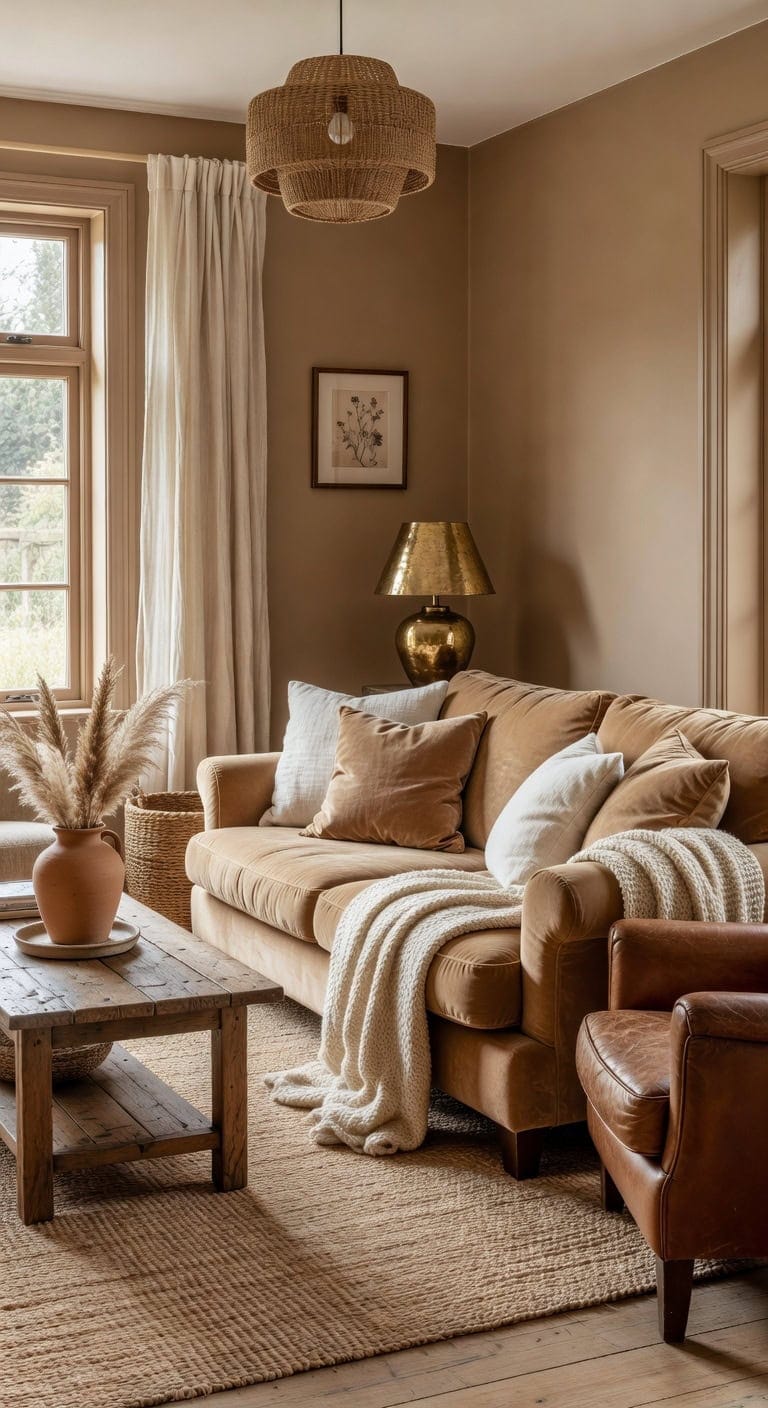 cozy textural living room sanctuary