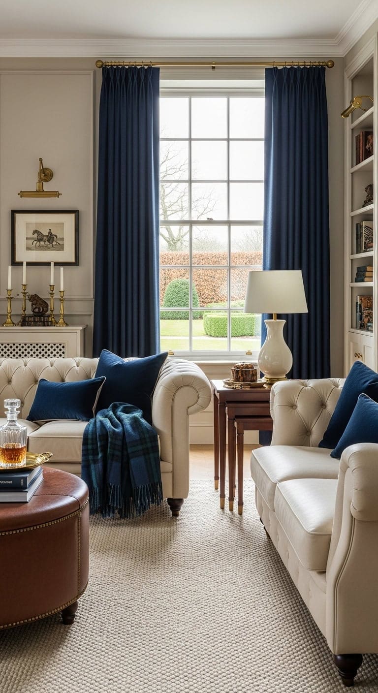 cozy timeless preppy living room
