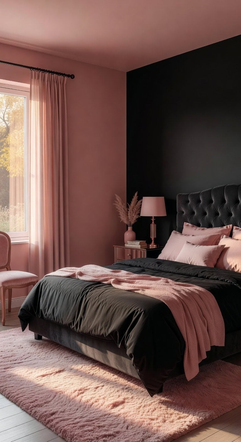 cozy yet polished romantic bedroom design