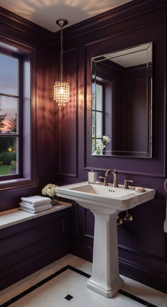 23 Dark Purple Bathroom Ideas That Prove Dark Can Be Beautiful