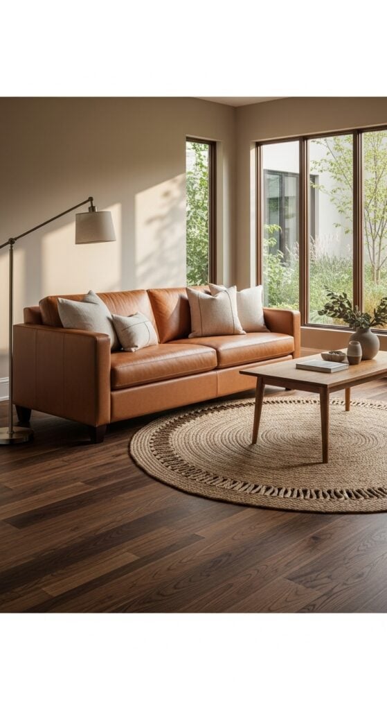 23 Dark Brown Floor Living Room Designs That Make Deep Floors Shine