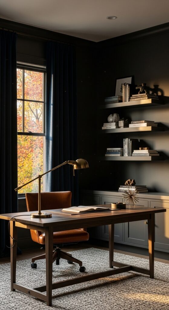 23 Moody Home Office Ideas That Prove Dark Walls Boost Focus