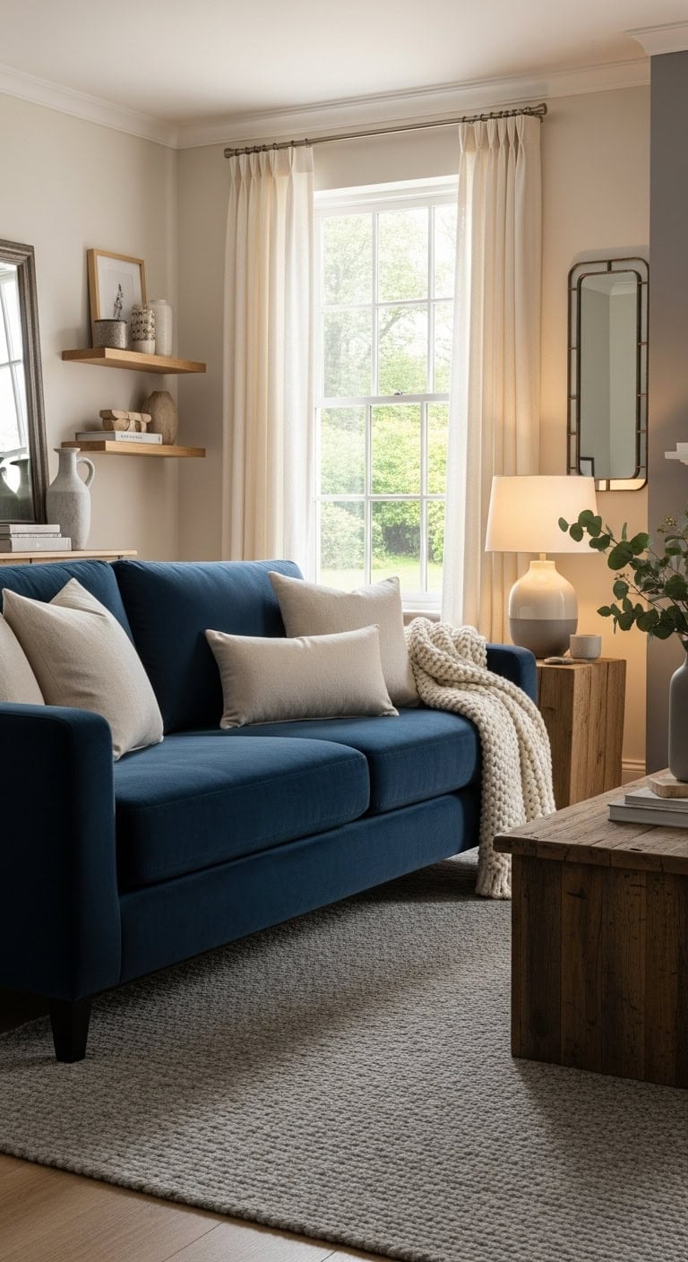 dimensional breathable versatile blue couch