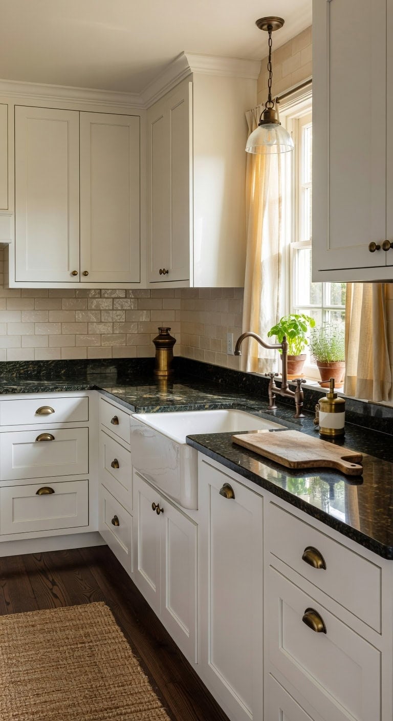 dramatic classic textured green black granite