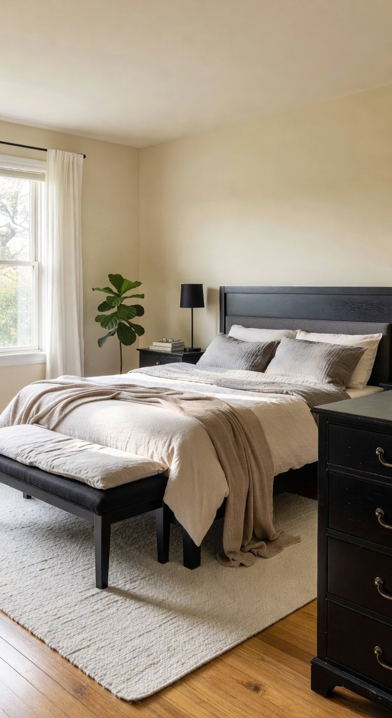 dramatic contrast timeless modern bedroom design