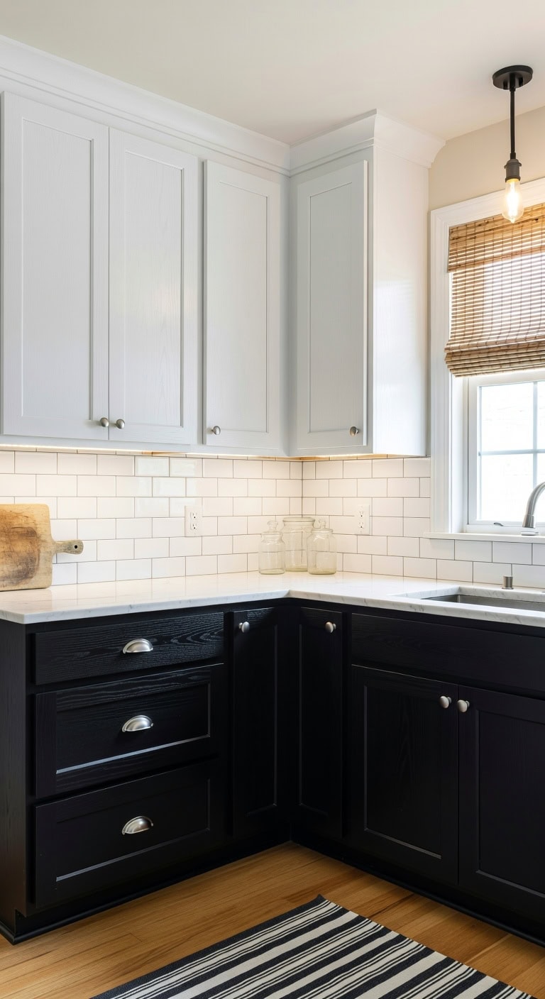 dramatic contrast two tone timeless kitchen