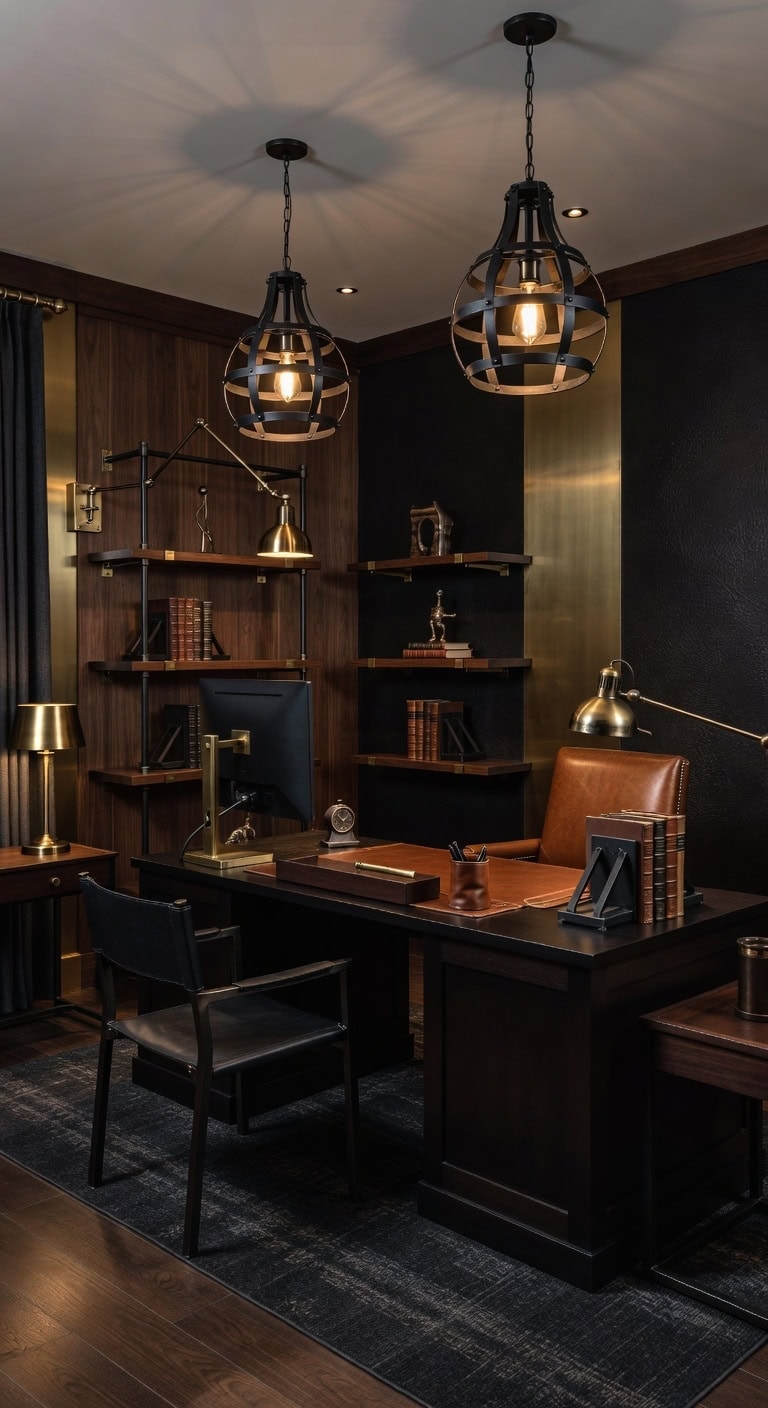 dramatic lighting sets sophisticated office tone