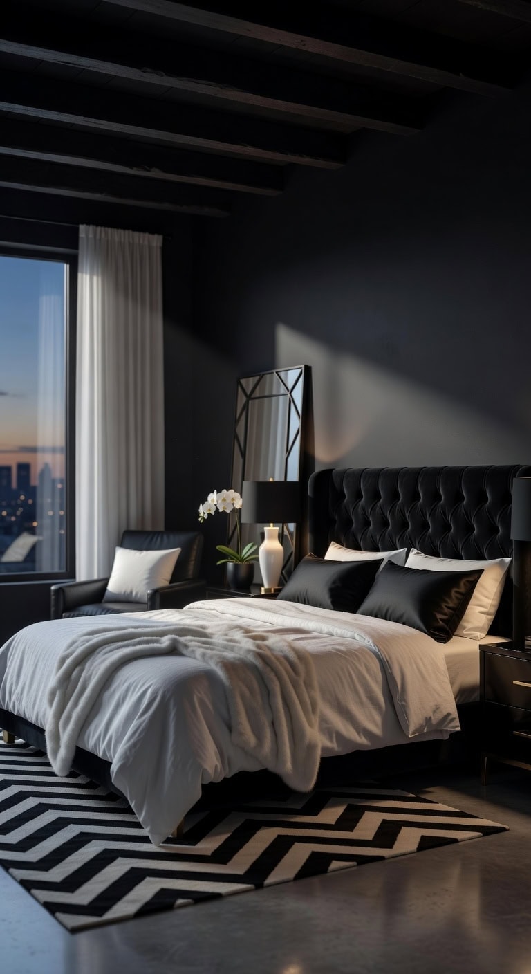 dramatic luxurious black and white contrast