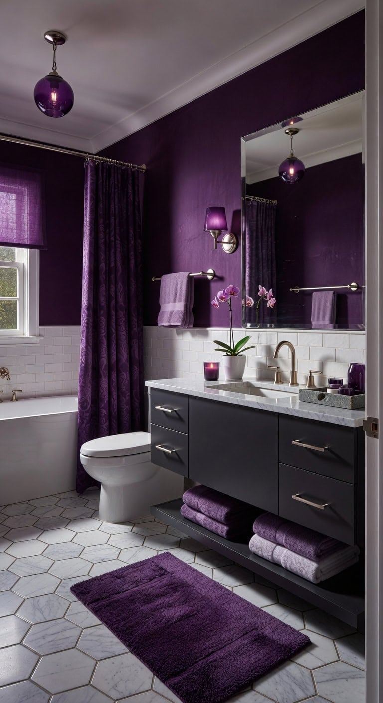 dramatic luxurious intentional bathroom lighting