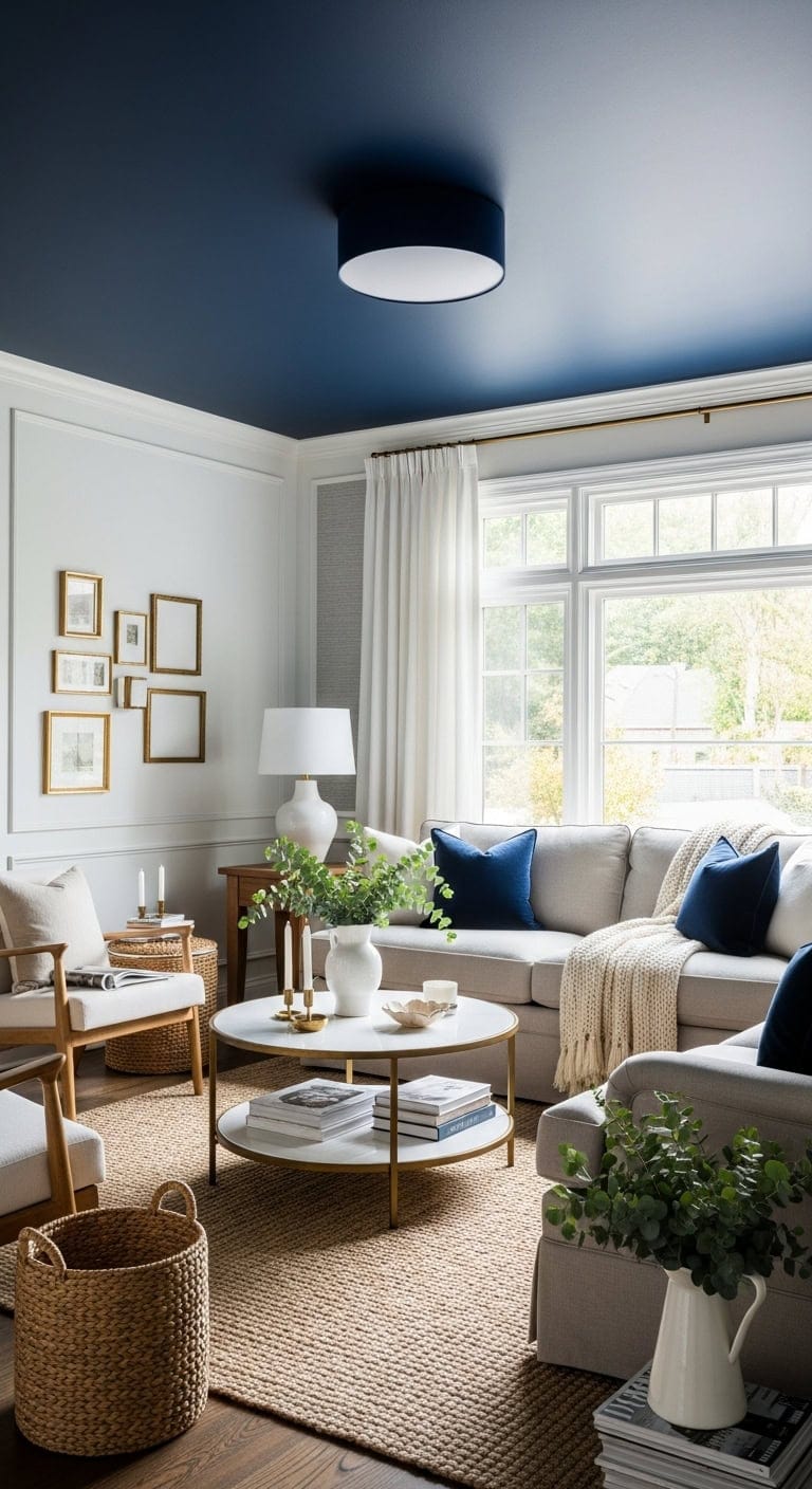 dramatic luxurious navy ceiling statement