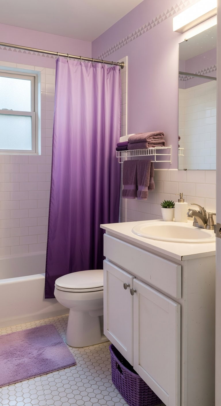 dramatic renter friendly bathroom transformation