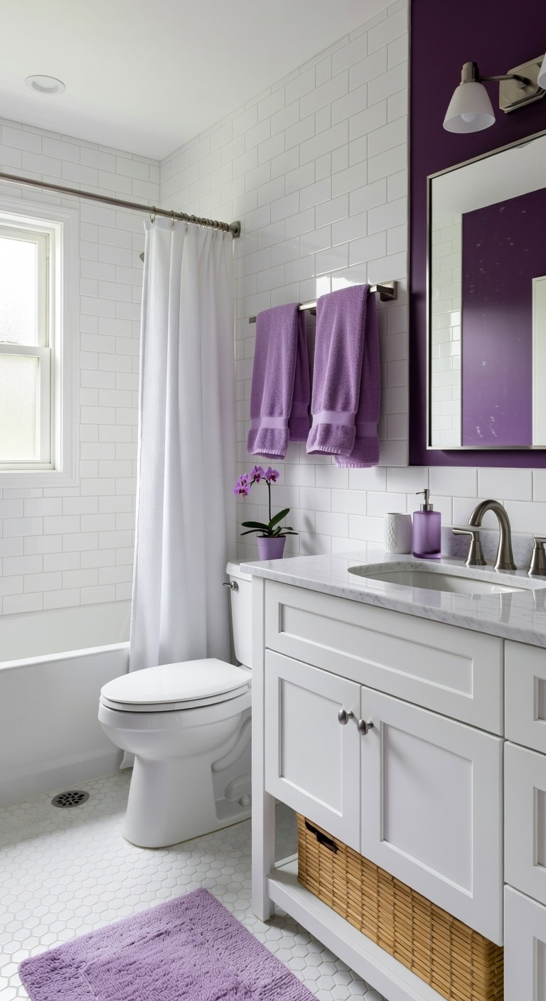 effortless bathroom refresh with orchid accents