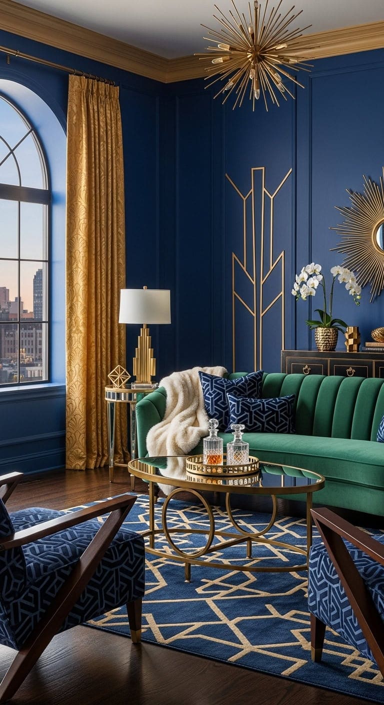 elegant art deco glamorous interiors