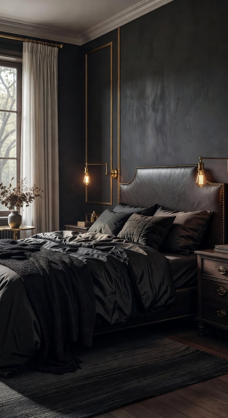 elegant dramatic and inviting bedroom design