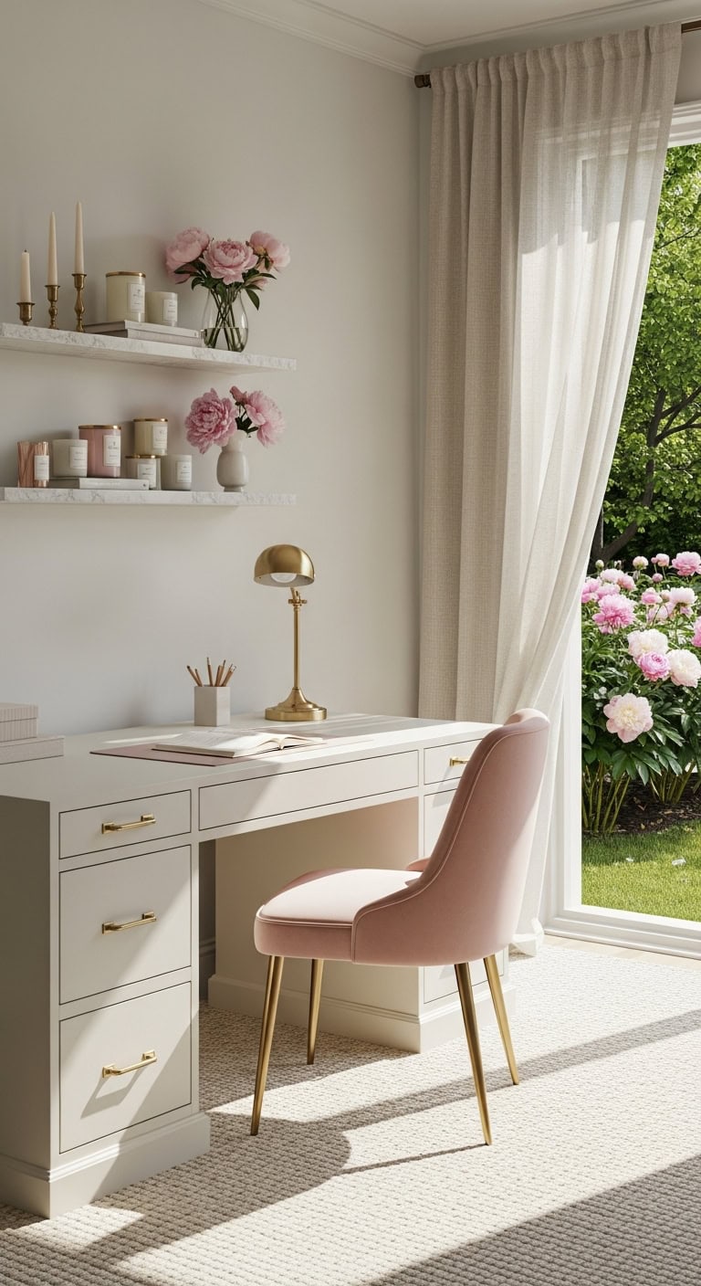 elegant feminine refined home office