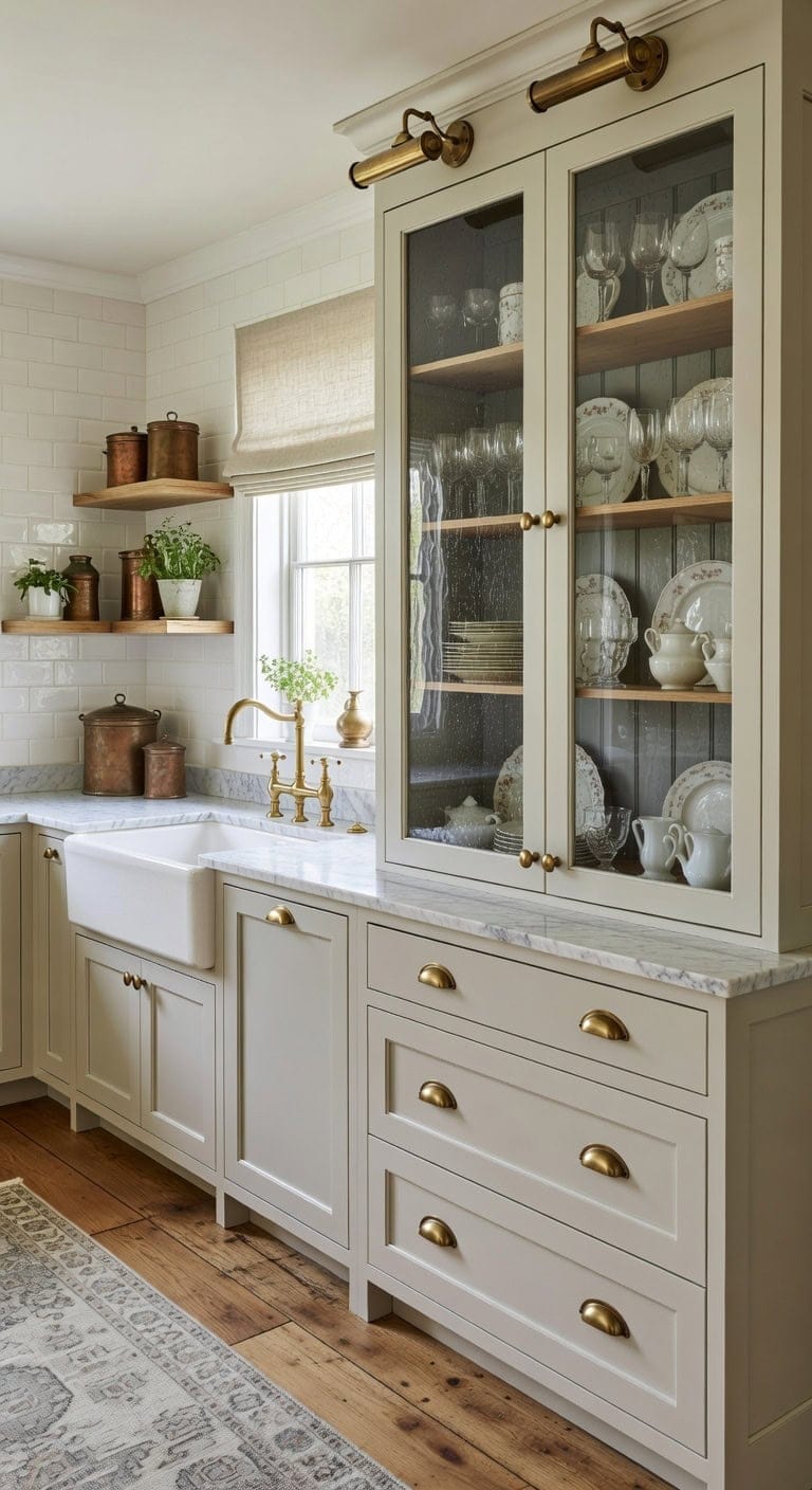 elegant kitchen display captivating glass front cabinets