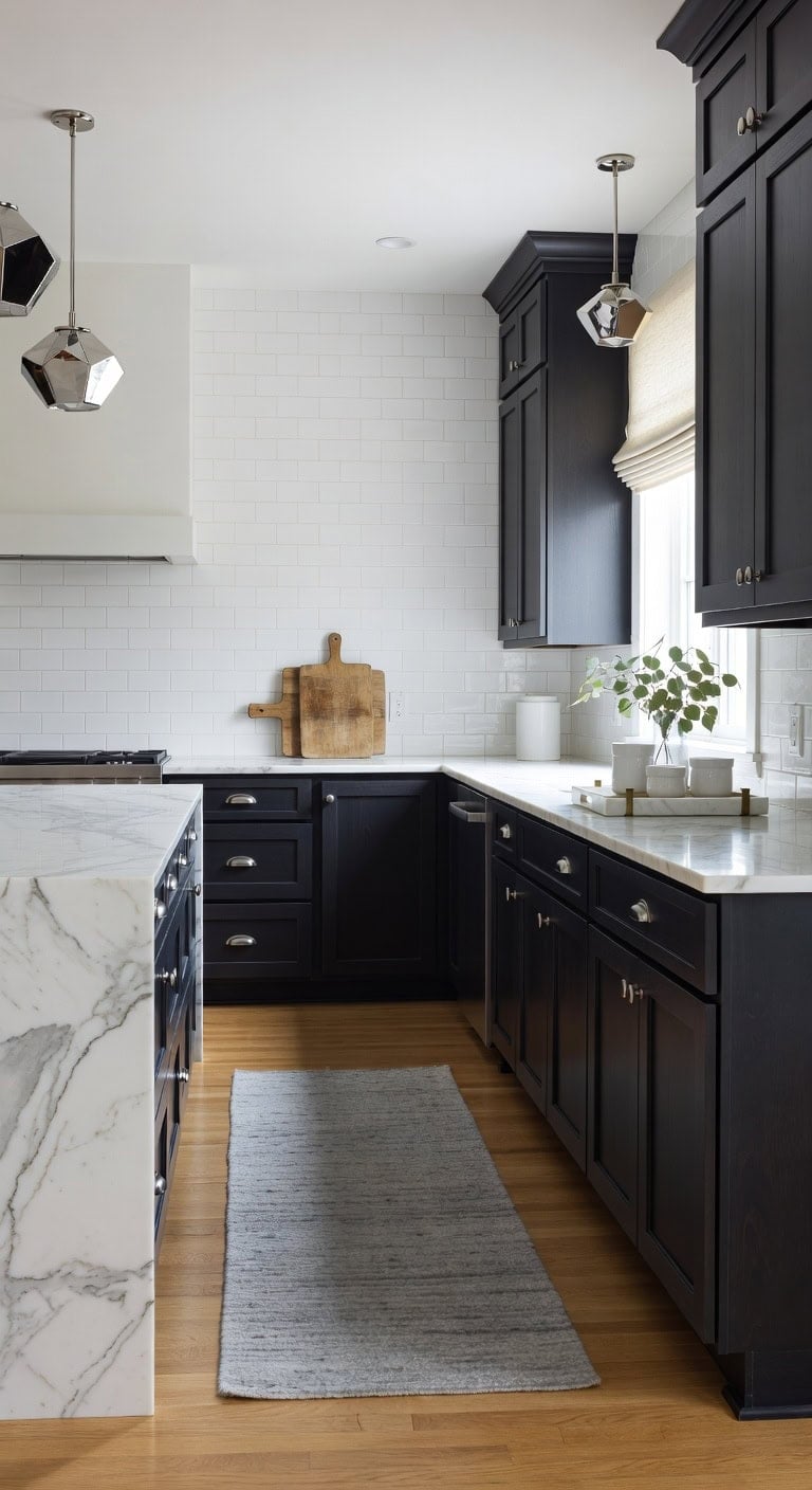 elegant marble sophisticated iron cabinetry
