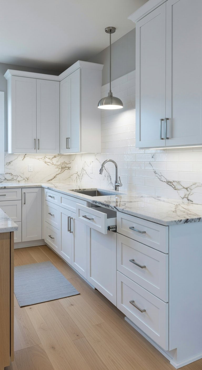 elegant minimalist calming kitchen design