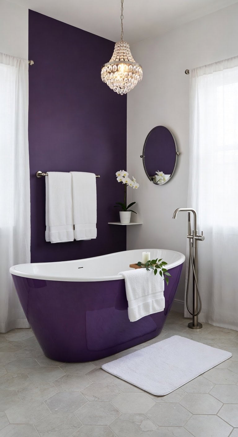 elegant violet freestanding tub centerpiece