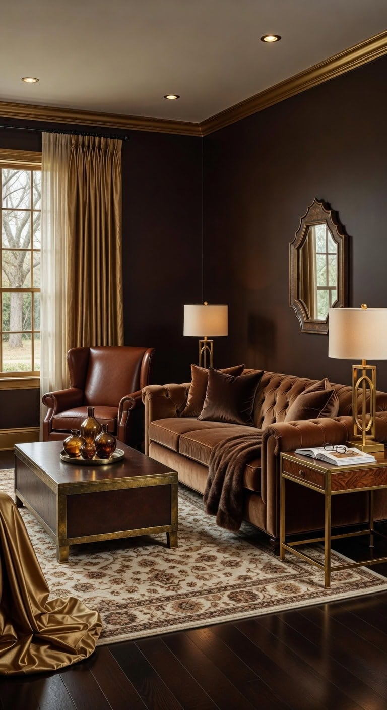 elegant warmth of brown and gold