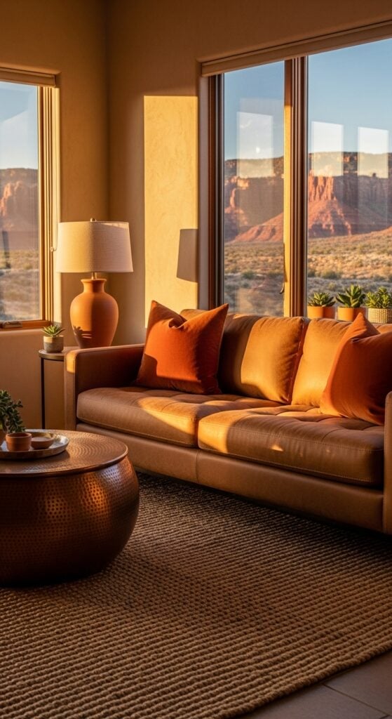 23 Brown and Orange Living Room Ideas That Feel Energetic and Cozy