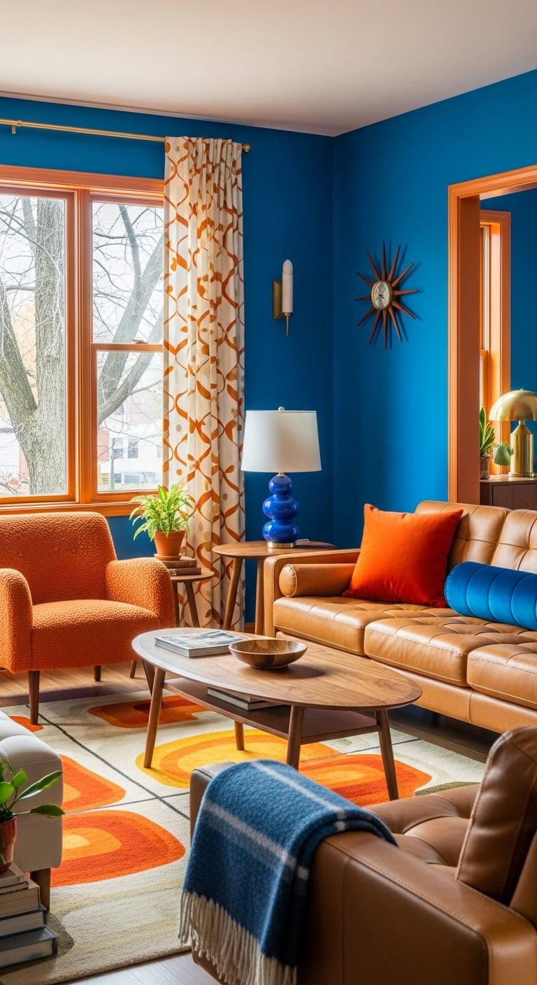 energetic mid century modern color combination
