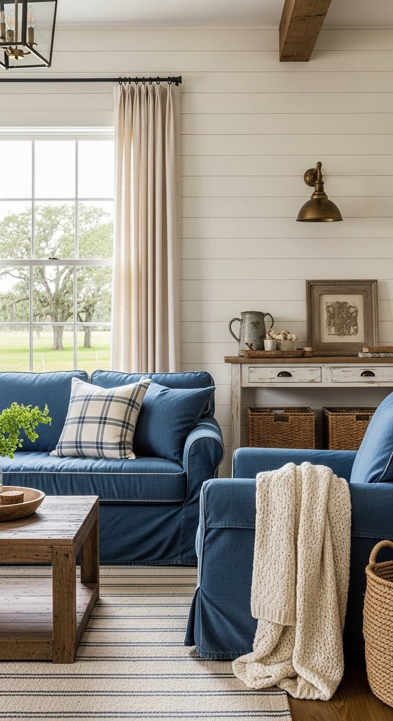 farmhouse charm with denim decor