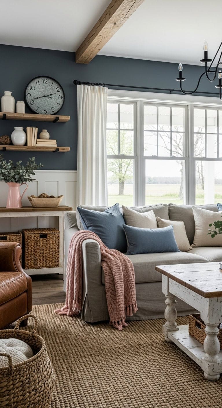 farmhouse chic with soft hues