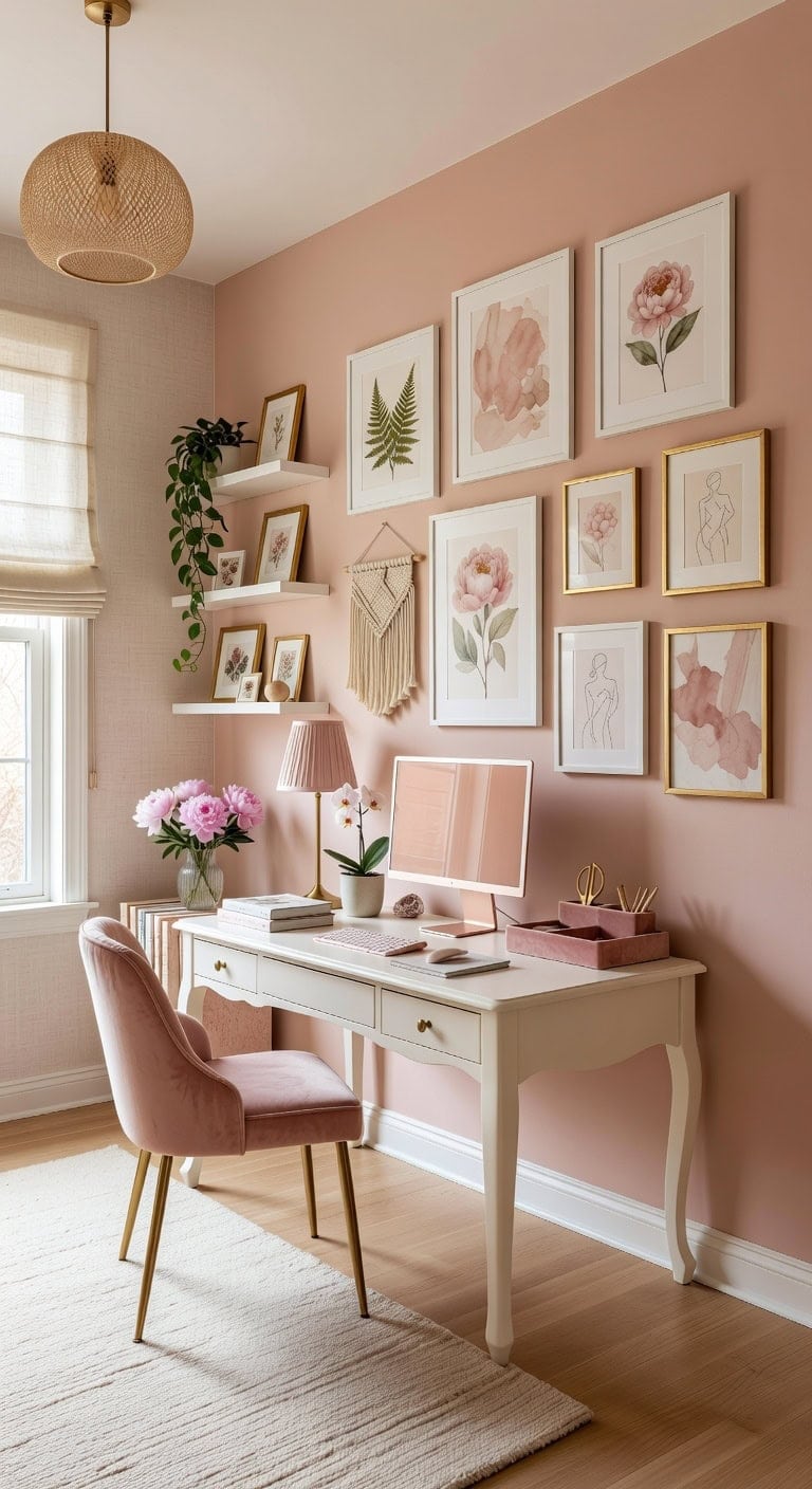 feminine harmonious organic transformative gallery wall