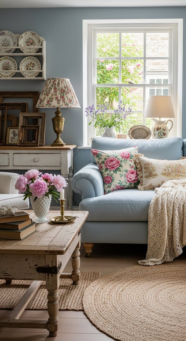 floral adorned vintage inspired cottage charm