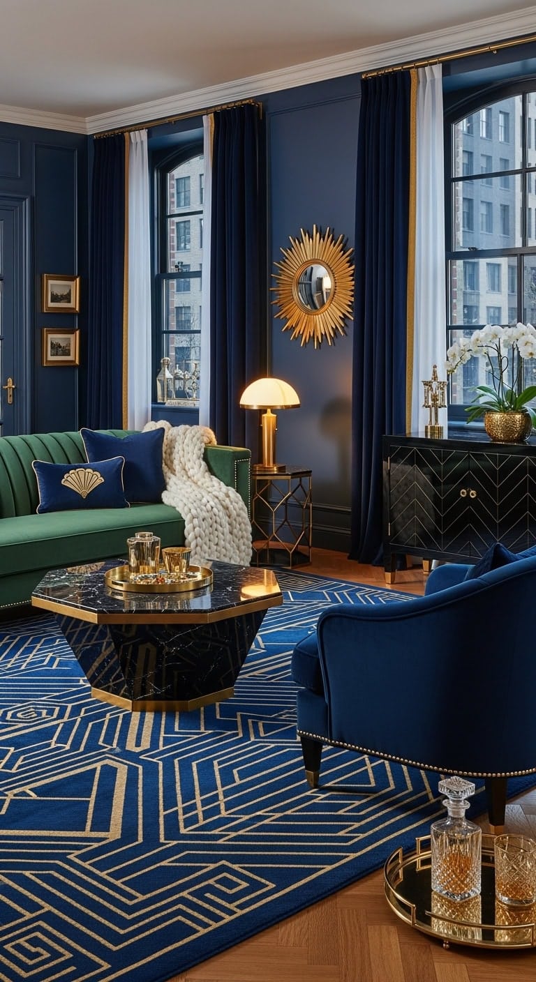 glamorous 1920s modern living